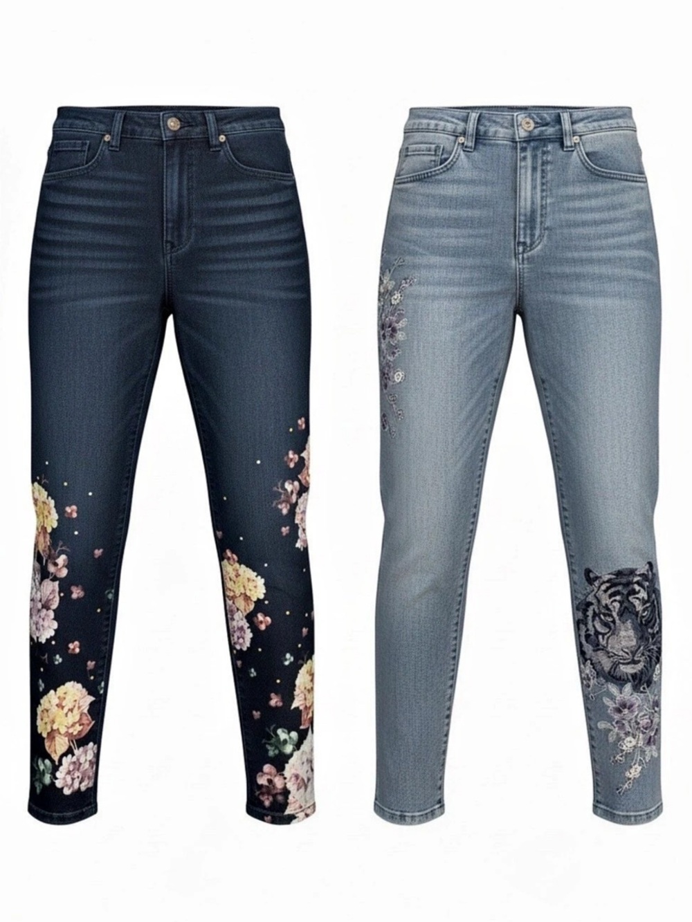 DG2 by Diane Gilman Signature Skinny Jeans Floral Embellished Skinny Jeans size